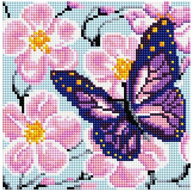 Алмазная мозаика ColorArt 20x20 Бабочка DD1207