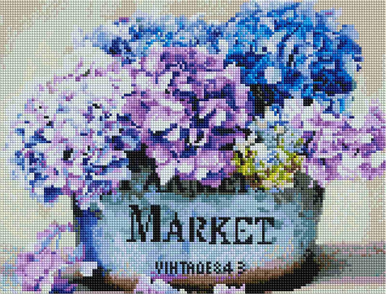 Алмазна мозаїка ColorArt Квіти гортензії 30х40 ST467 - Зображення 2