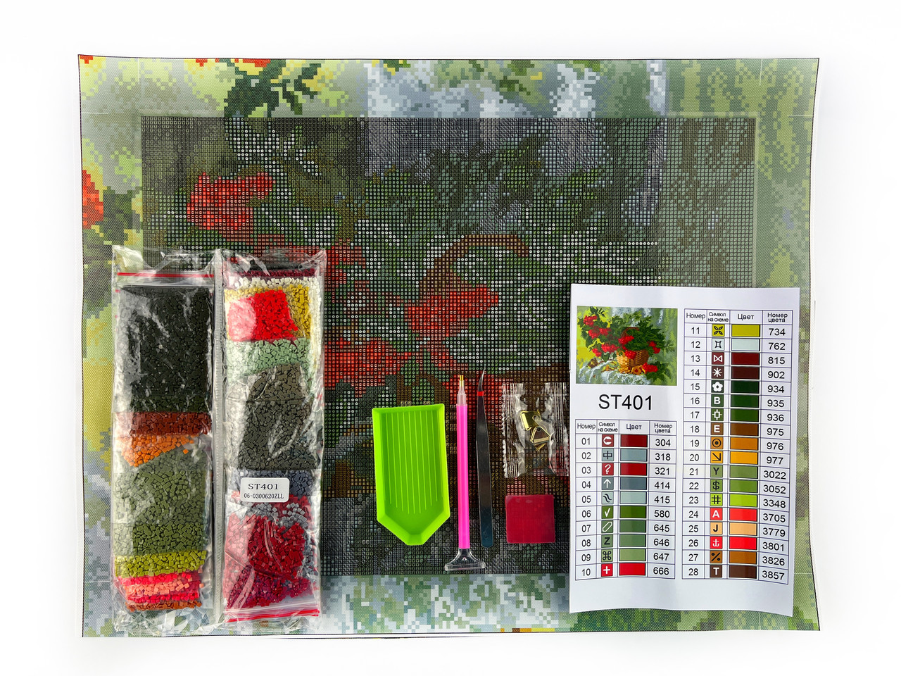 Алмазная мозаика ColorArt 30х40 Калина ST401 — изображение 3