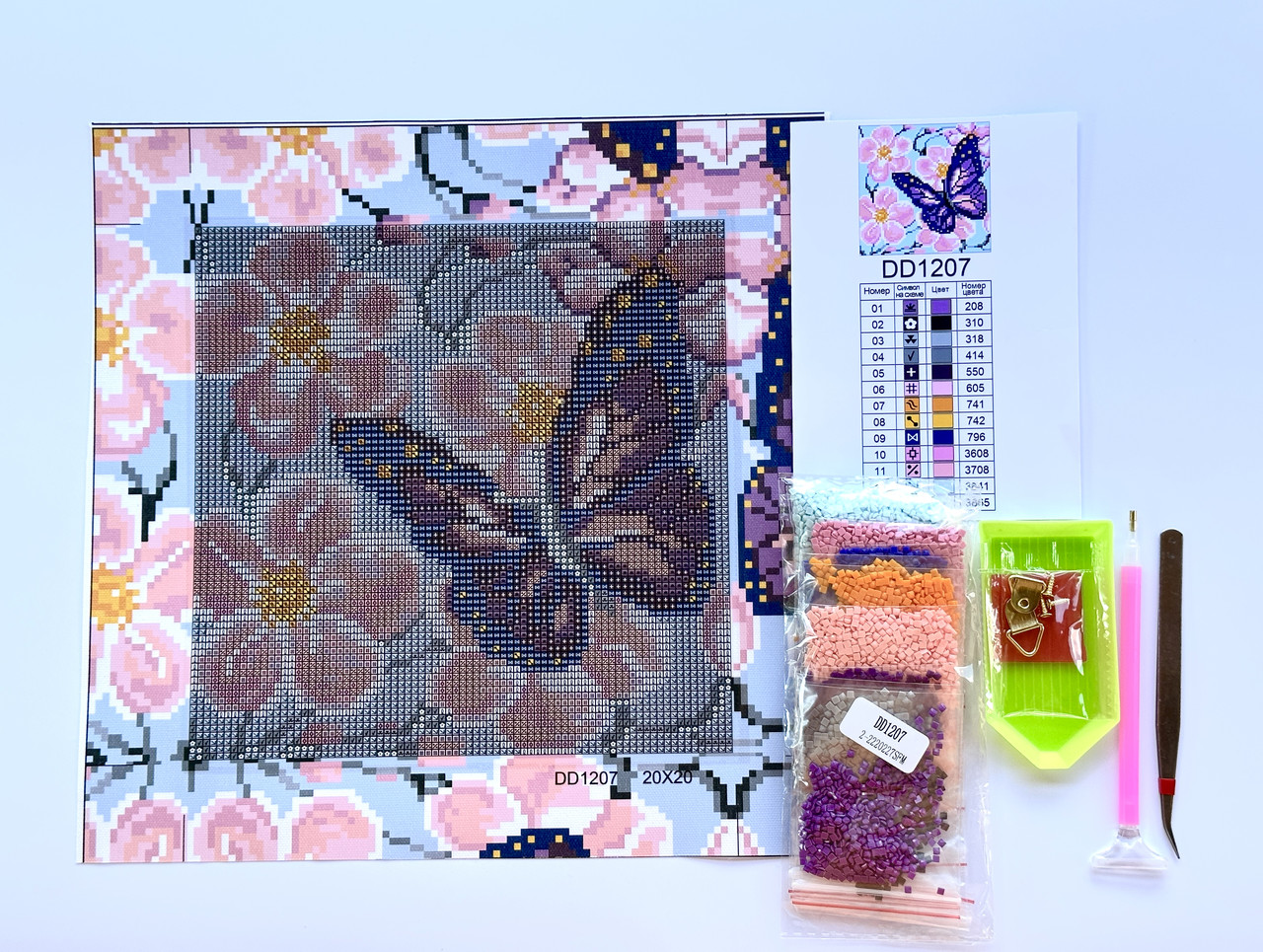 Алмазная мозаика ColorArt 20x20 Бабочка DD1207 — изображение 2
