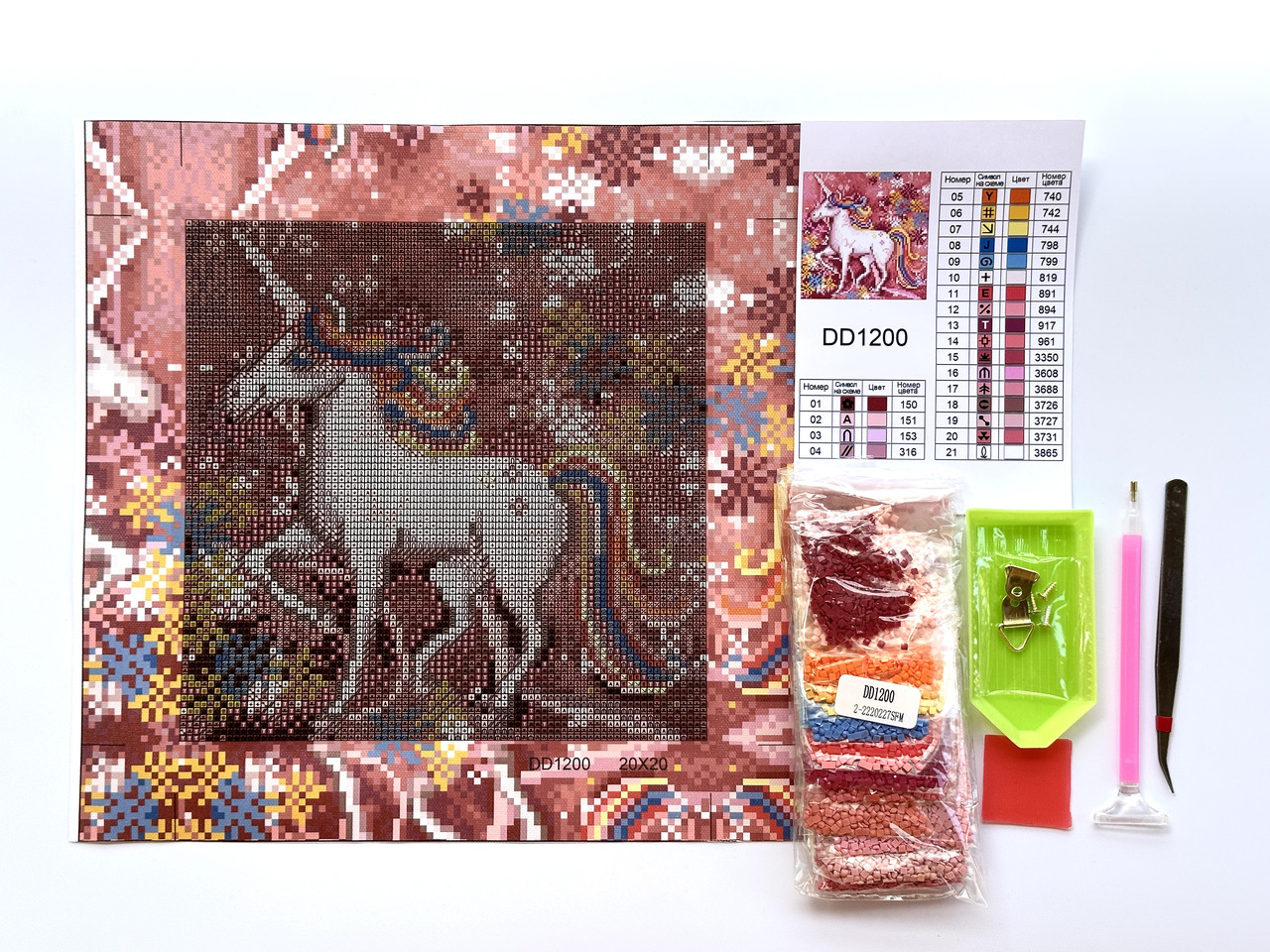 Алмазная мозаика ColorArt 20х20 Єдинорог DD1200 — изображение 3