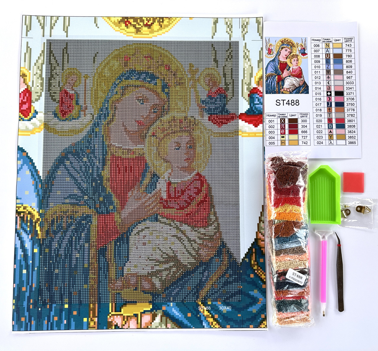 Алмазная мозаика ColorArt 30х40см Матерь Божья Неустанной помощи ST488 — изображение 2