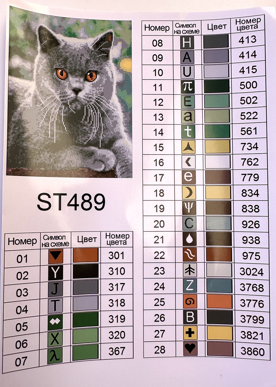 Алмазна мозаїка ColorArt 30х40 Кіт британської породи ST489 - Зображення 4