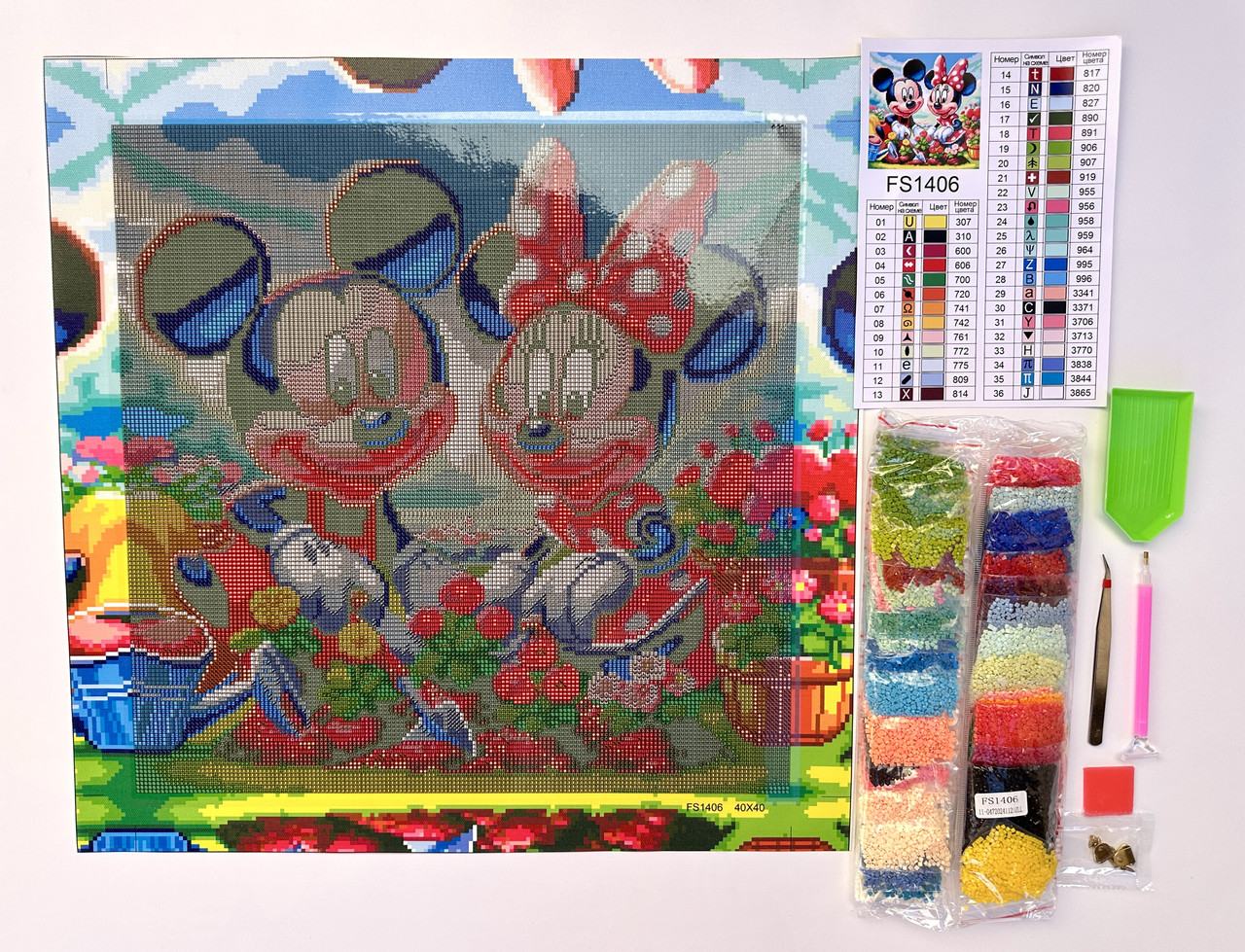 Алмазная мозаика ColorArt 40x40 МиниМаус и МикиМаус FS1406 — изображение 3
