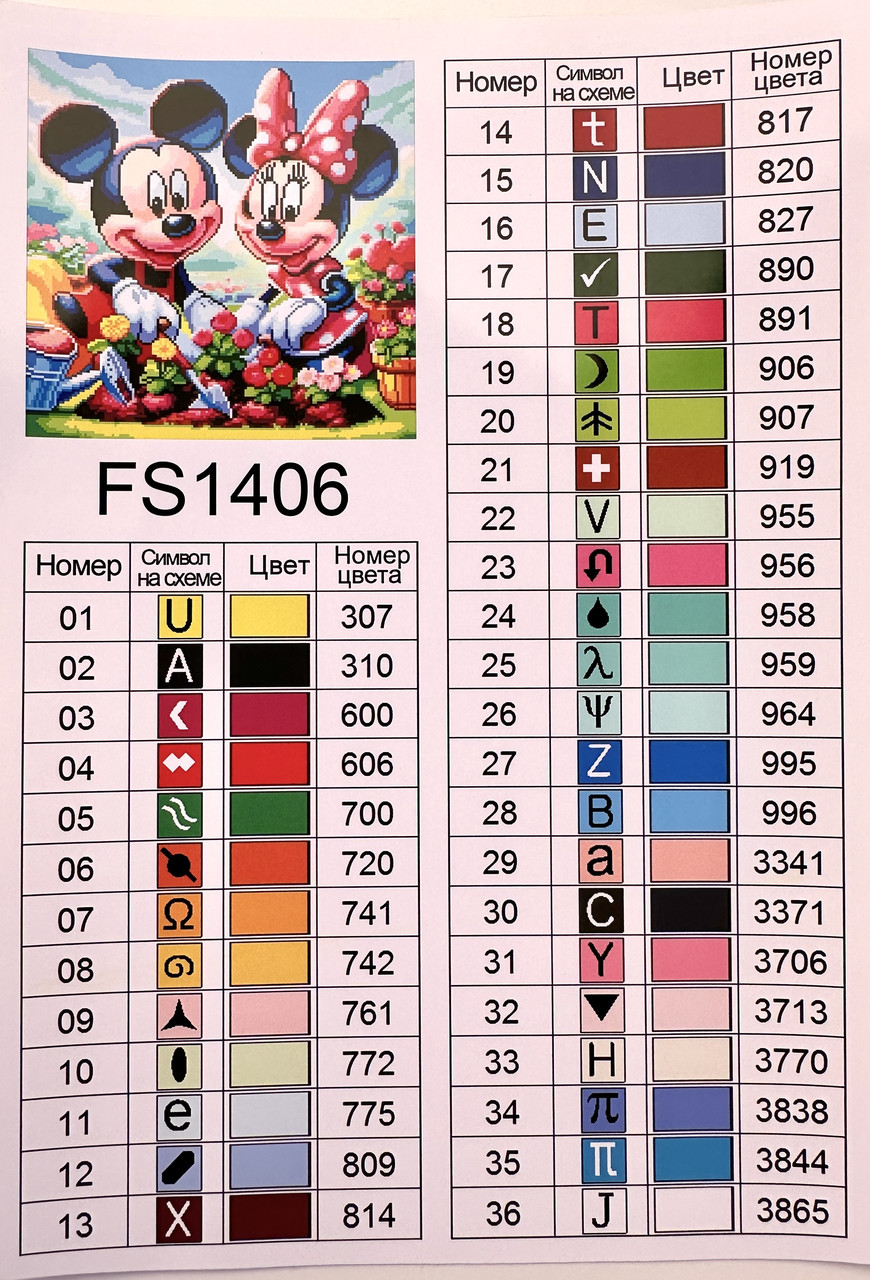 Алмазная мозаика ColorArt 40x40 МиниМаус и МикиМаус FS1406 — изображение 4