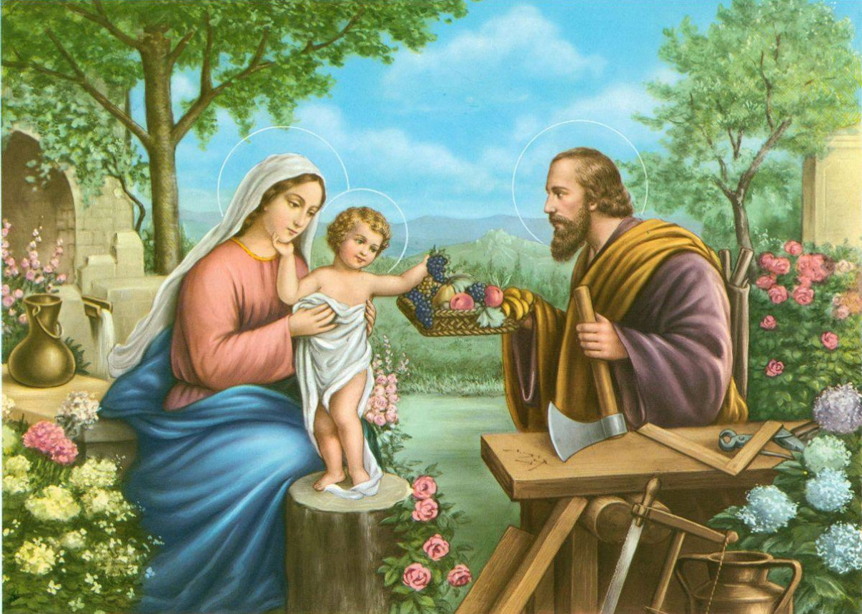 Алмазна мозаїка ColorArt 40x60 Свята родина з фруктами + голограмні алмазики SV1504