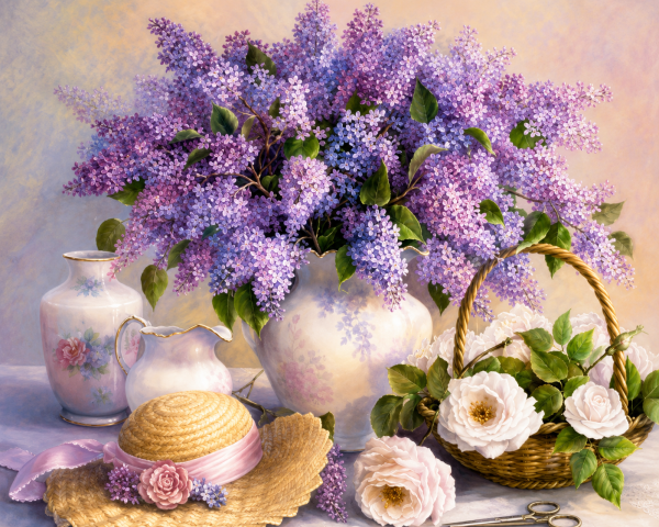 Алмазна мозаїка ColorArt Бузок 40х50см SP047