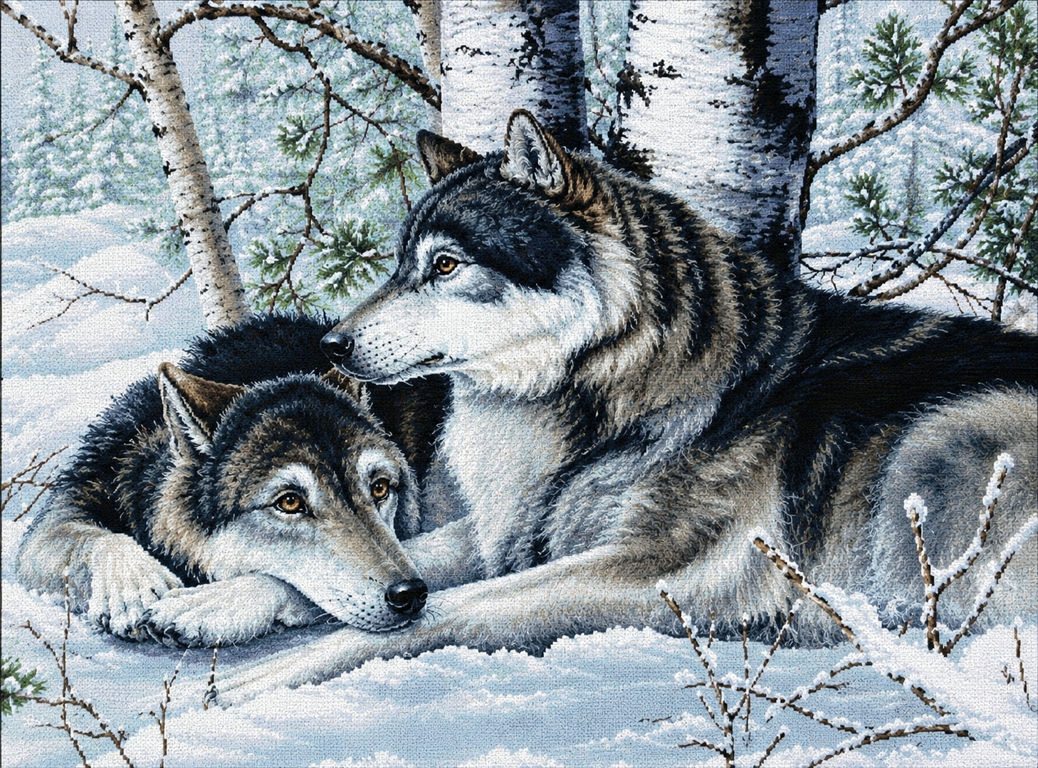 Алмазная мозаика ColorArt 40х50 Волки на снегу SP012