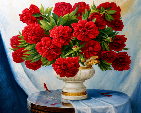 Алмазна мозаїка ColorArt  40х50 Червоні півонії SP039