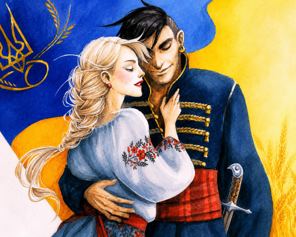 Алмазна вишивка ColorArt 40x50 Козак і козачка SP116