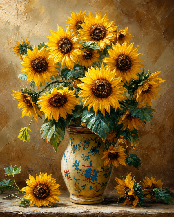 Алмазна мозаїка ColorArt 40x50 Соняхи + голограмні алмазики SP127