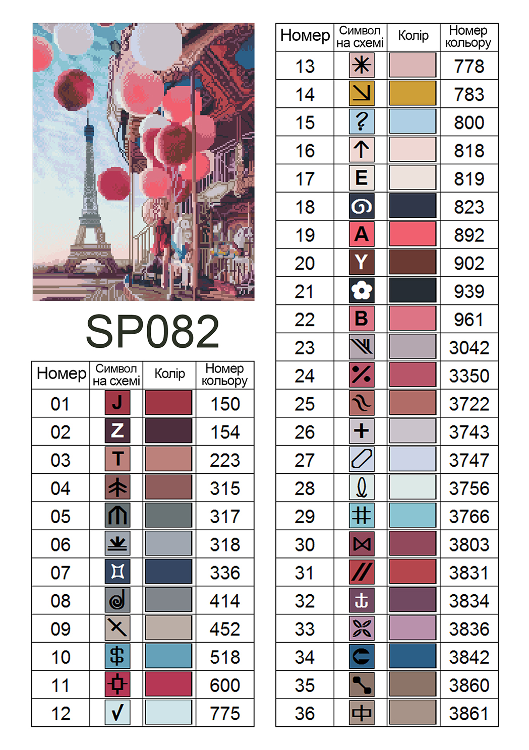 Набір алмазної мозаїки ColorArt 40х50 Повітряні кульки і Париж SP082 - Зображення 6