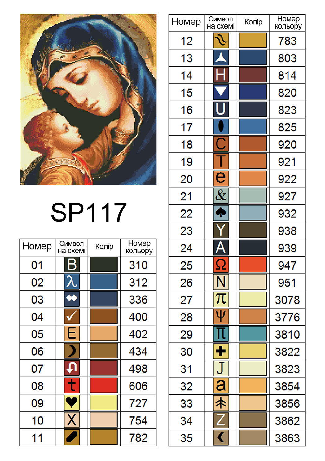 Алмазная мозаика ColorArt 40x50 Икона Матерь Божья с Иисусом SP117 — изображение 6