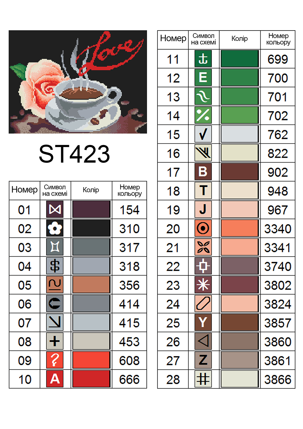 Алмазная мозаика ColorArt 30х40 Кофе с розой ST423 — изображение 6