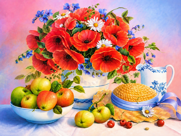 Алмазна мозаїка ColorArt 30х40см Букет маків ST432