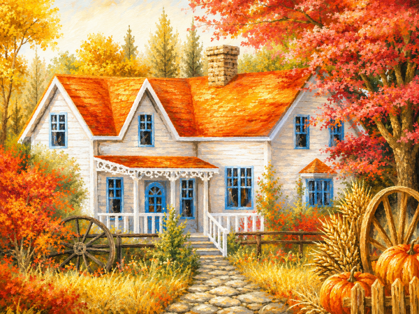 Алмазна мозаїка ColorArt 30х40см Осінній пейзаж ST438