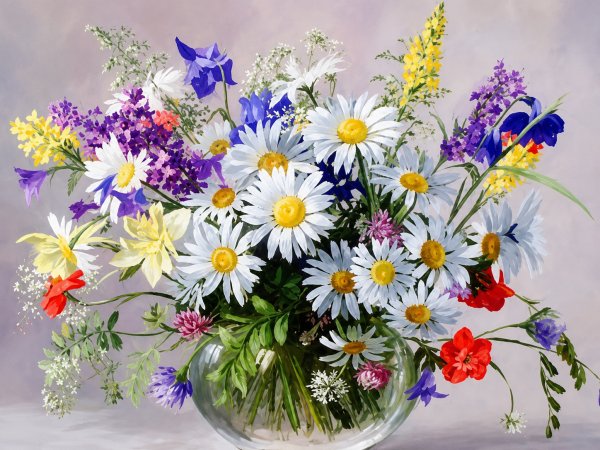 Алмазная мозаика ColorArt 30х40 Букет полевых цветов ST459