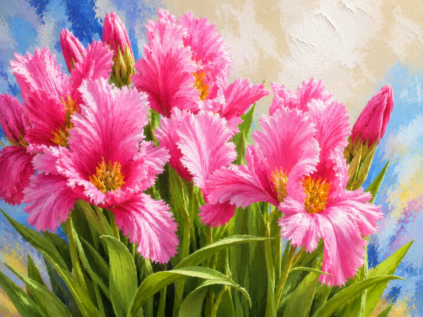 Набор алмазной мозаики ColoArt Розовые ирисы 30х40 ST466