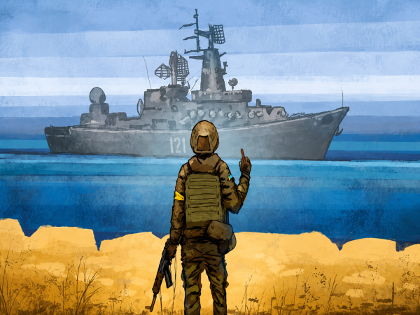 Алмазная мозаика ColorArt 30x40 Русский военный корабль... ST477
